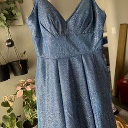 size 7/8 Light Blue Sparkling Formal/ Hoco Dress 
