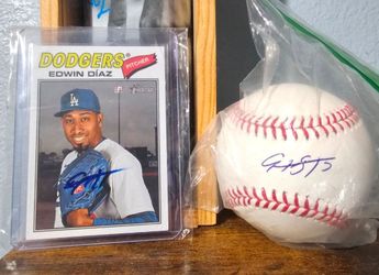 Edwin Diaz Los Angeles Dodgers closer autograph lot,MLB Baseball and Dodgers card