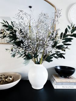 3 Artificial Juniper Winter Berry flocked Branch stems 34”