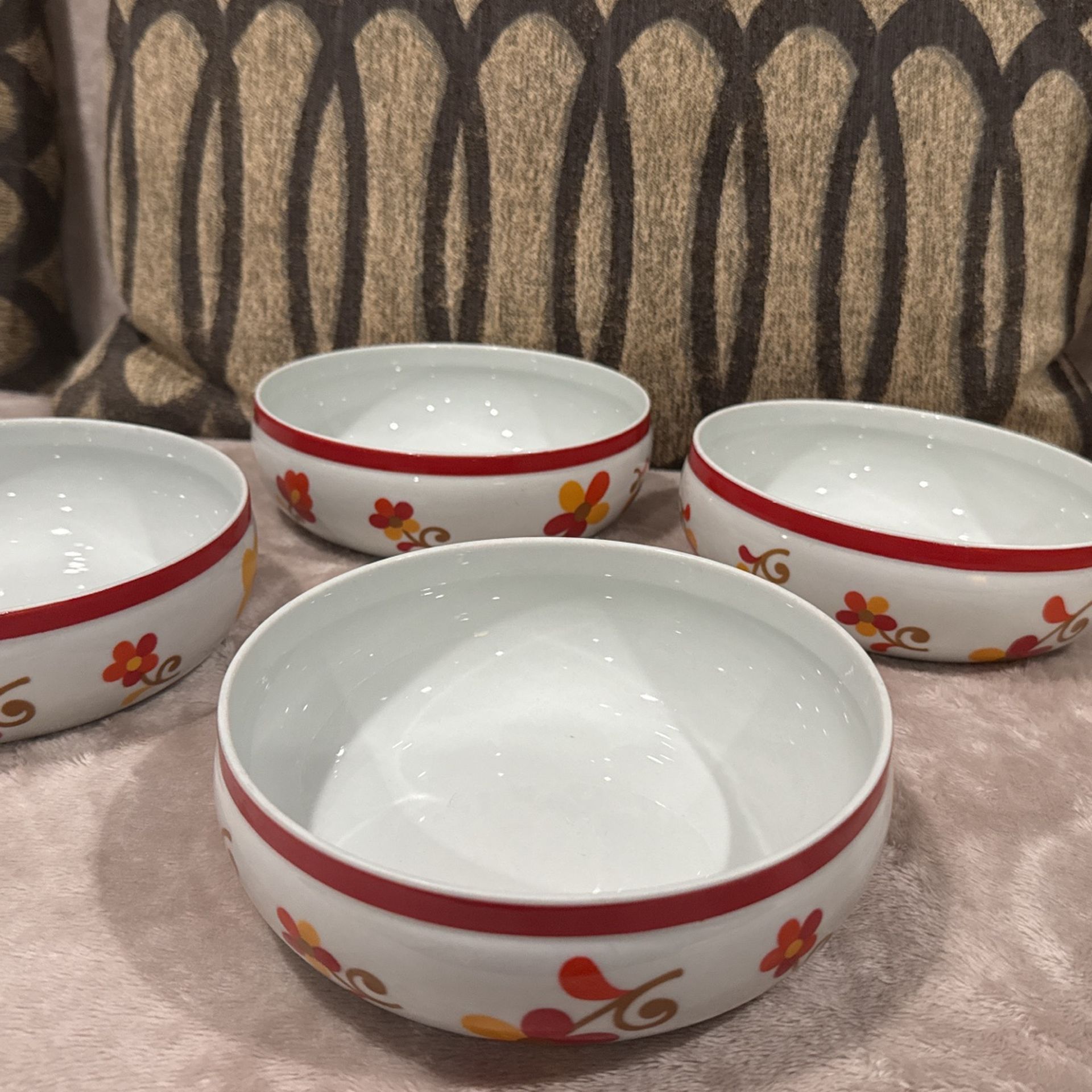 VTG Block Portugal PAPRIKA Vista Alegre Hearthstone Red Yellow Soup Cereal Bowls