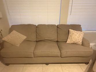 Beige Living Room Set – Sofa, Loveseat, Chair & Ottoman