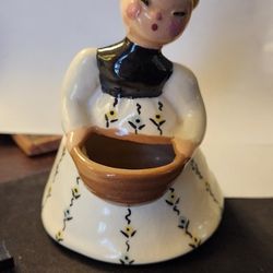 1950s Ceramic Girl Figurine.  INGA By Betty Lou Nickols. 