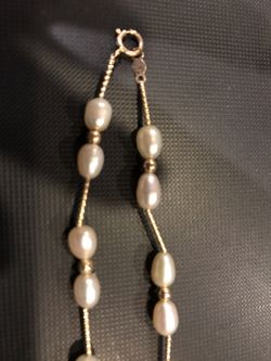 14K Shane & Co stations pearl necklace n bracelet