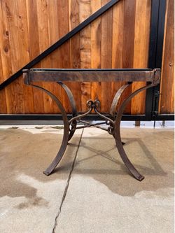 Heavy duty wrought iron patio table 27 x 27