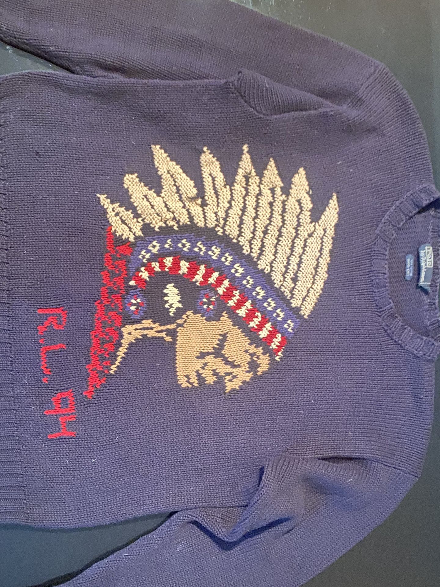 Polo Ralph Lauren Indian Head Sweater Size medium for Sale in New