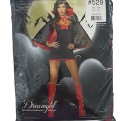 Sexy Vampire Adult Woman's Halloween Costume. Size Large. *Dress *Cape.