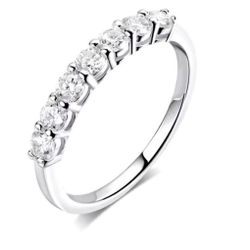 0.7CT moissanite wedding band s925 sterling silver ring size 5 or size 6 or size 7