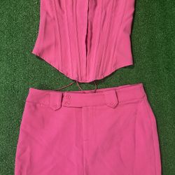 Women’s Pink Corset And Skirt Set Size 4