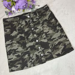 Fantastic Fawn Camouflage Button-Front Skirt