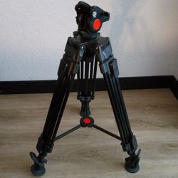 2-Stage Aluminum 75mm Fluid Head Tripod Kit, 17. 45 lbs Payload, w/ 3-Step Adjustable Counterbalance (E-Image)