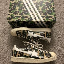 Bape X Adidas Superstar 80s ‘ABC Camo’ Size 9