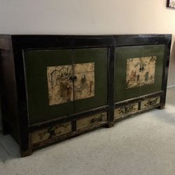 Mongolian Painted Sideboard Antique