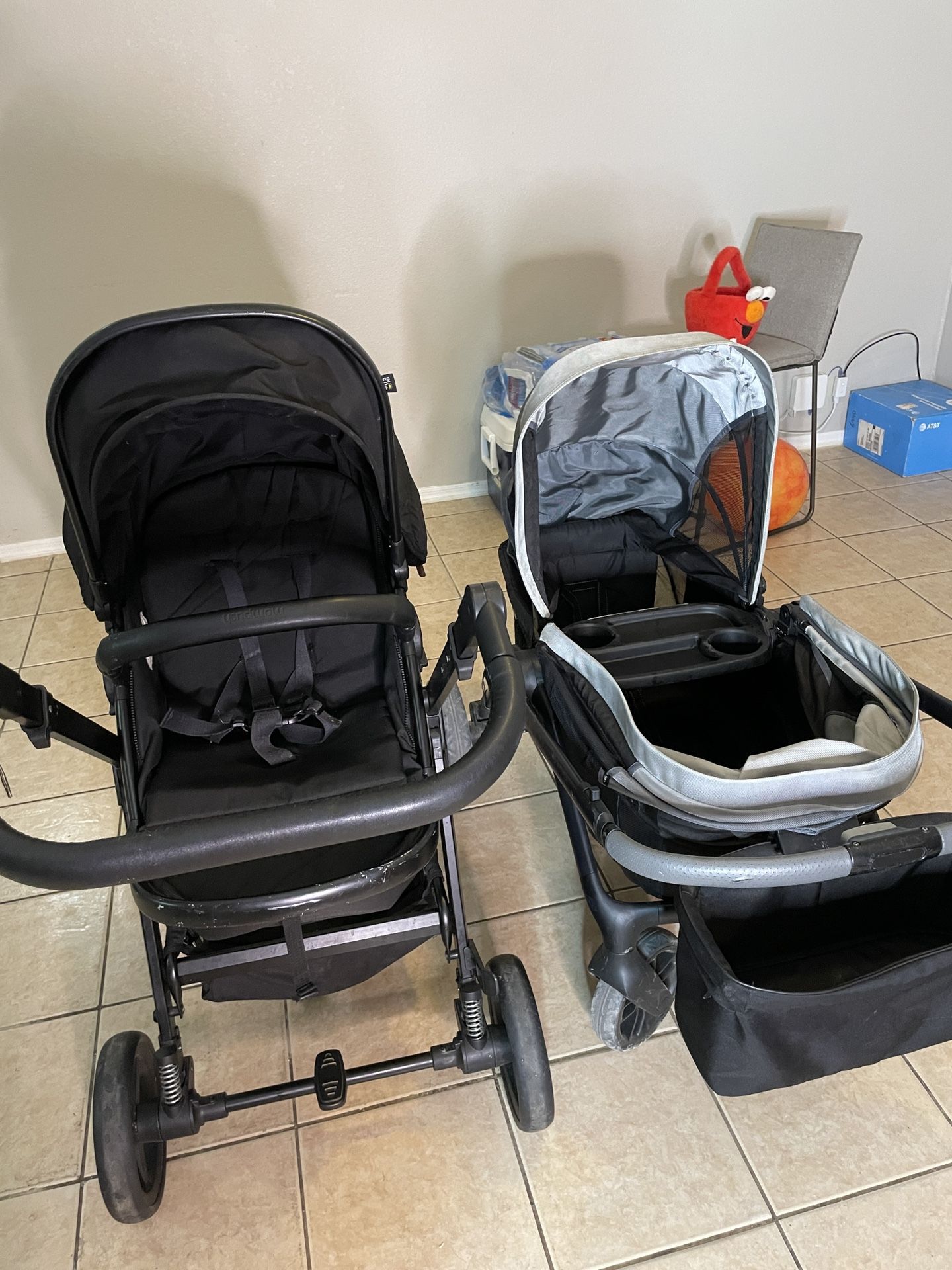 Single Stroller And Two Seater Wagon 