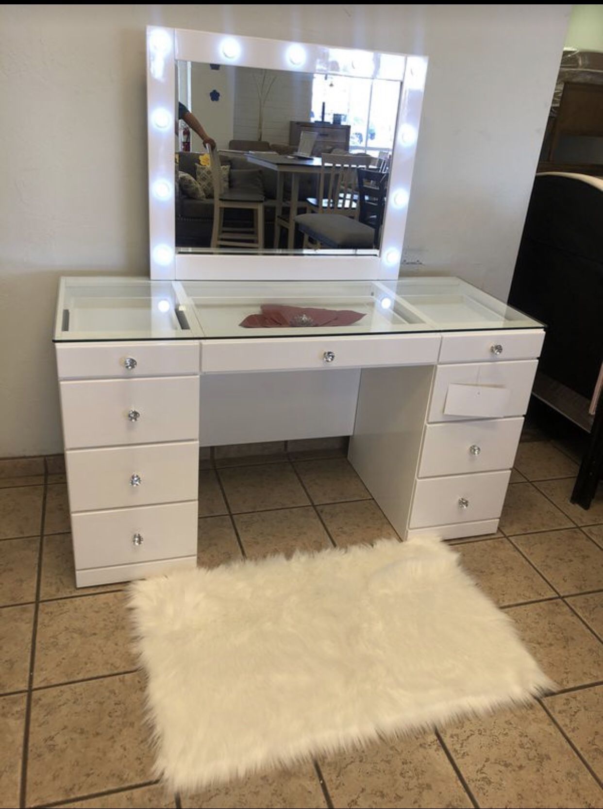 Brand new vanity with led mirror