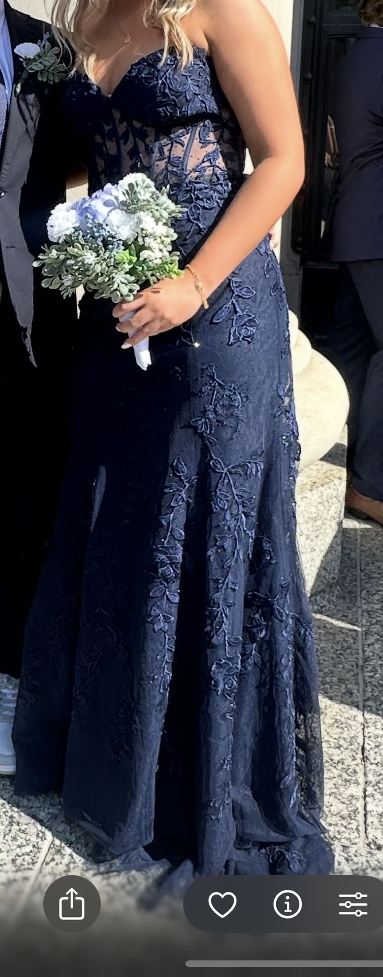 Sherri Hill Navy blue prom dress