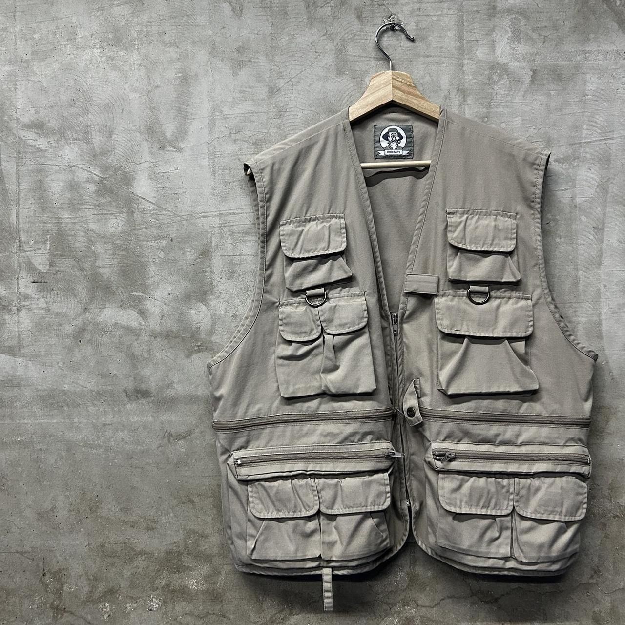 vintage vtg 90’s khaki druski style fisherman multi pocket vest