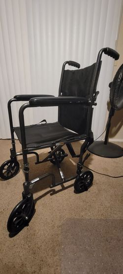 Black Folding Transport Wheelchair