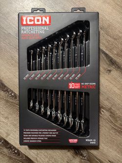 Icon 10pc Anti Slip Ratchet Wrench Set (metric)