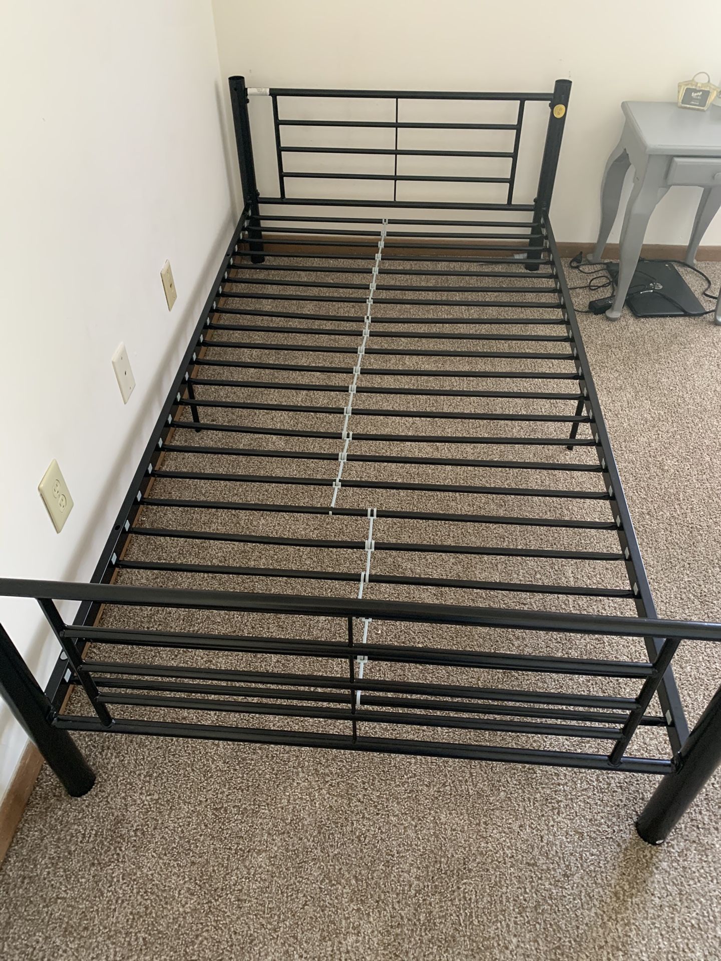 Twin black metal bed frame
