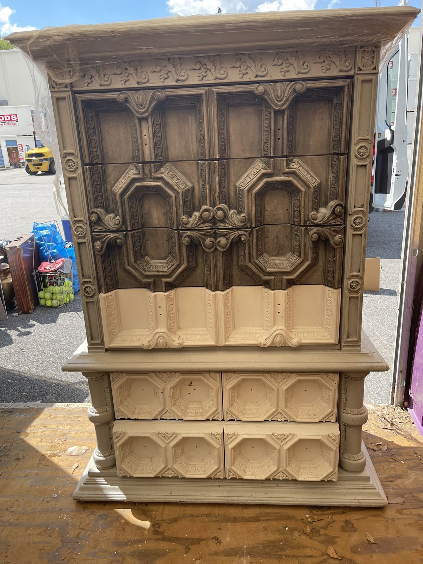 Shabby Chic Armoire Dresser & End tables
