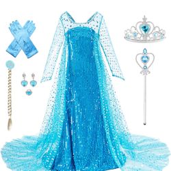 Frozen Elsa Kids Halloween Costume Size 3-4 T 