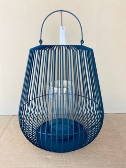 New Blomus 18” W x 21” H 65757 Nidea Iron Lantern, Matte Black Textured