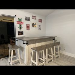 Farm Style Bar With Benches 