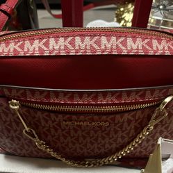 Shoes and Bag in Red MICHAEL KORS NEW Shoes Are 7.5 But They Are Like 8.5 They Are Big $185 For The Set Firm Price