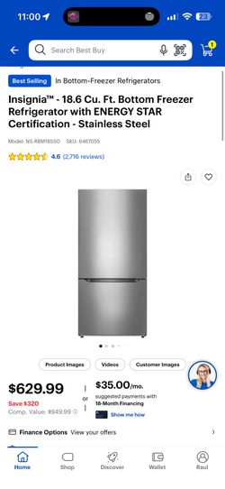 Insigniaâ„¢ - 18.6 Cu. Ft. Bottom Freezer Refrigerator with ENERGY STAR Certification - Stainless Steel