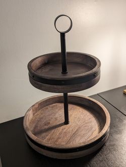 Wood Two Tier Lazy Susan