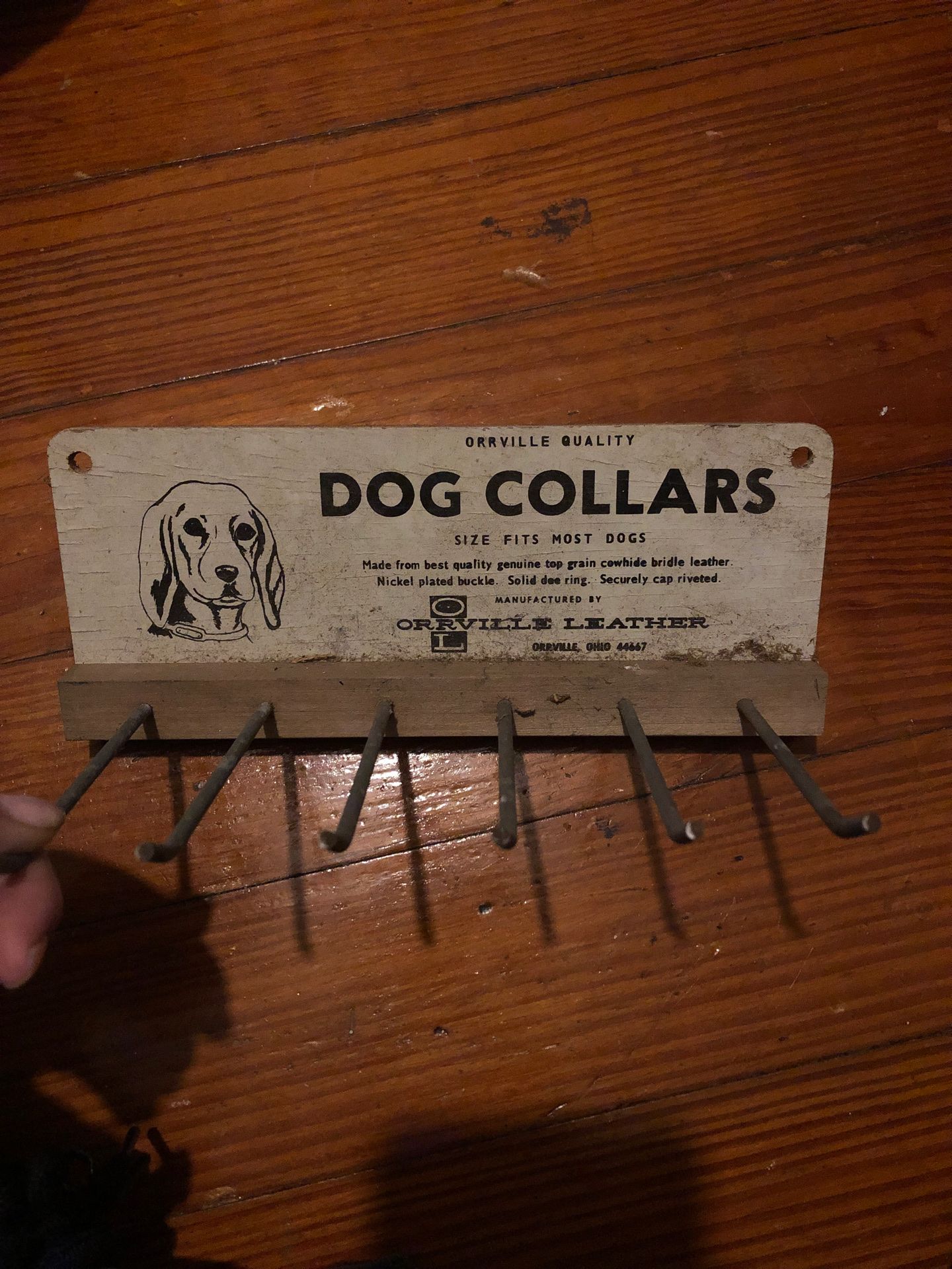 Antique dog collar hanger