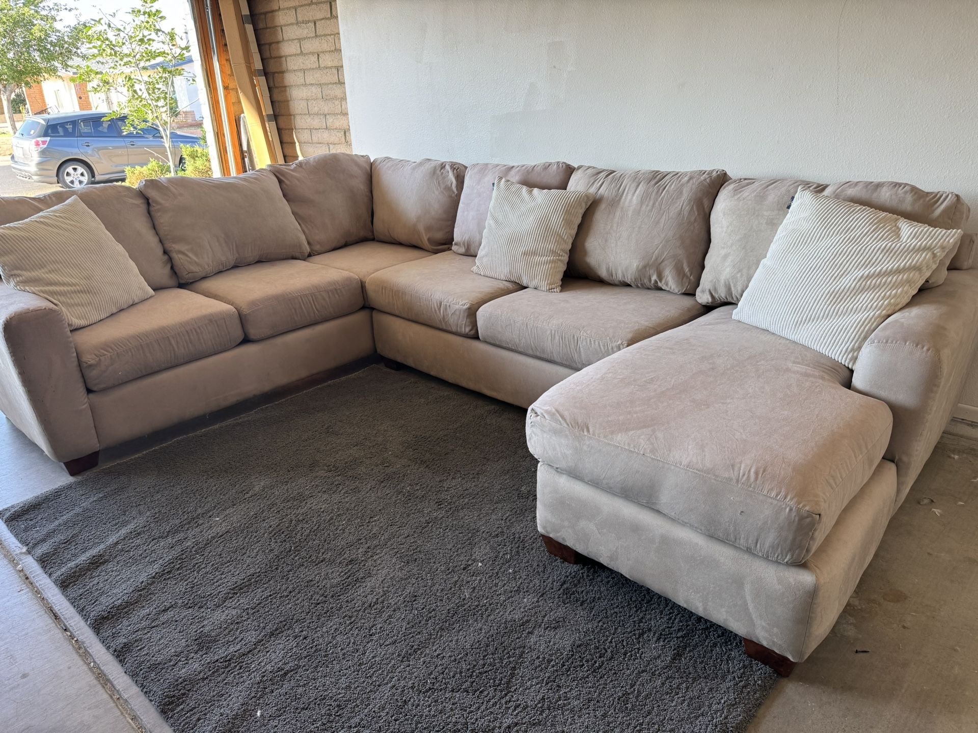 Beige Sectional Sofa Couch Sala