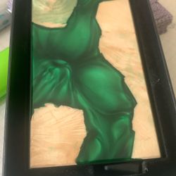 Avant Wood Burl And Emerald Resin Wallet