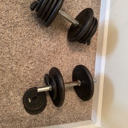 85 Lbs of Adjustable Freeweights And Dumbbells With Clips