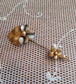 Vintage MIRIAM HASKELL Flower Stickpin Brooch Pin 1940's