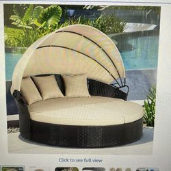 Patio furniture daybed beige