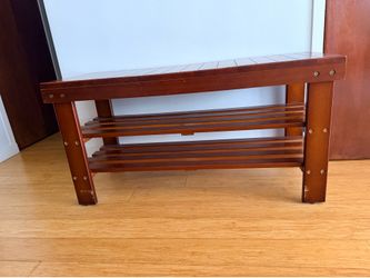 Wooden shoe rack bench