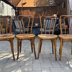 Antique Jacob and Josef Kohn Bentwood Cane Chairs Set of Four