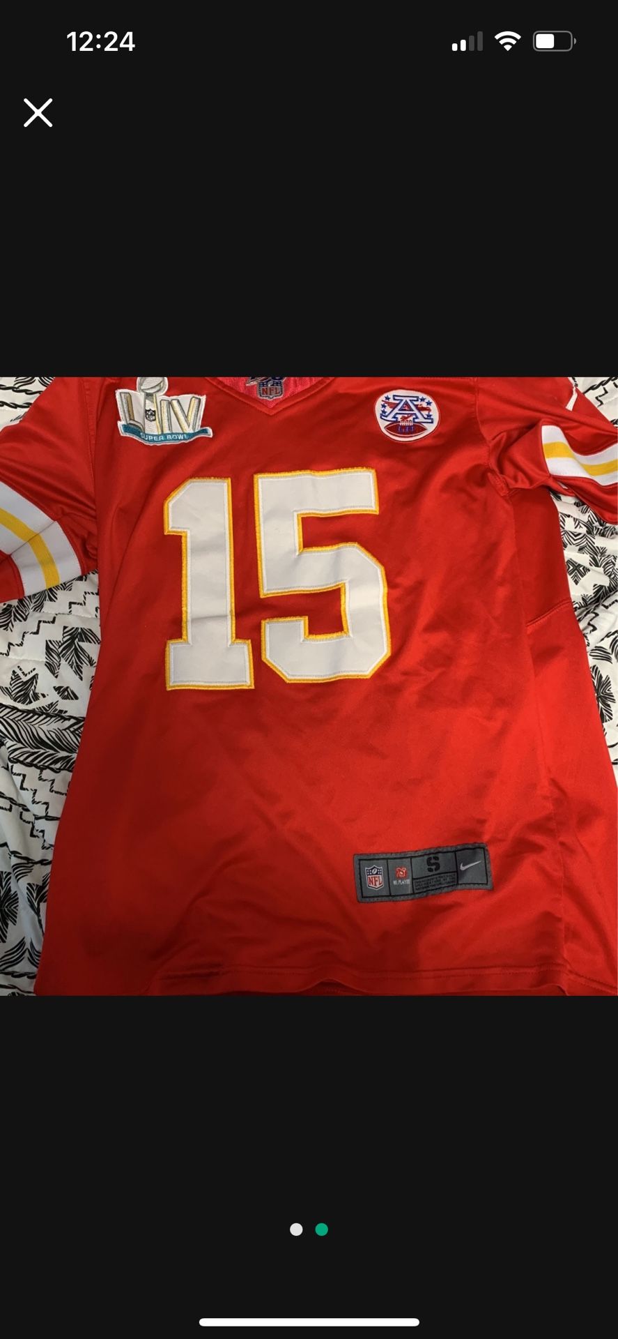 Patrick Mahomes Super Bowl Patched Jersey Size S