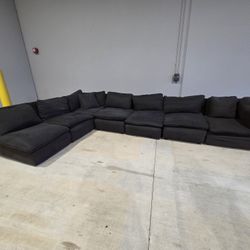 Large Black Sectional Couch 