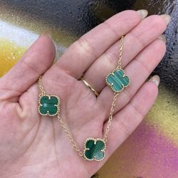 10k FLOWER GREEN BRACELET