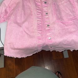 New Pink Jean Jacket 