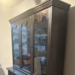 Real Dark Wood Beautiful Hutch