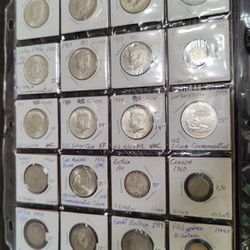 33 SILVER COINS ., Over $450 In U.S And World Silver Coins  Including Proof Silver Quarters