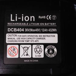 DeWalt compatible 40v Lithium Battery 12Ah 432Wh