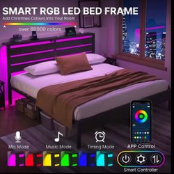 Brand New Queen sized bed frame with 2-layer storage headboard