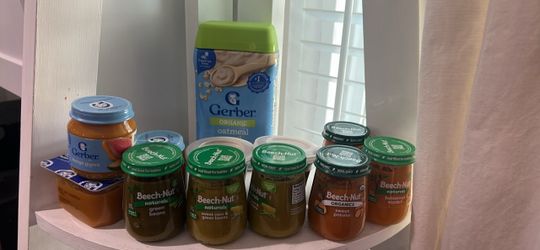 Gerber & Beech-Nut Baby and one oatmeal cereal  Food Bundle