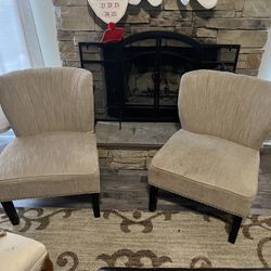 Set Of 2 Accent chairs Beige With Silver Studs Detail