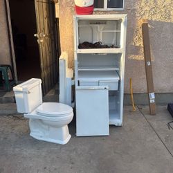Fridge And Brand New Toilet