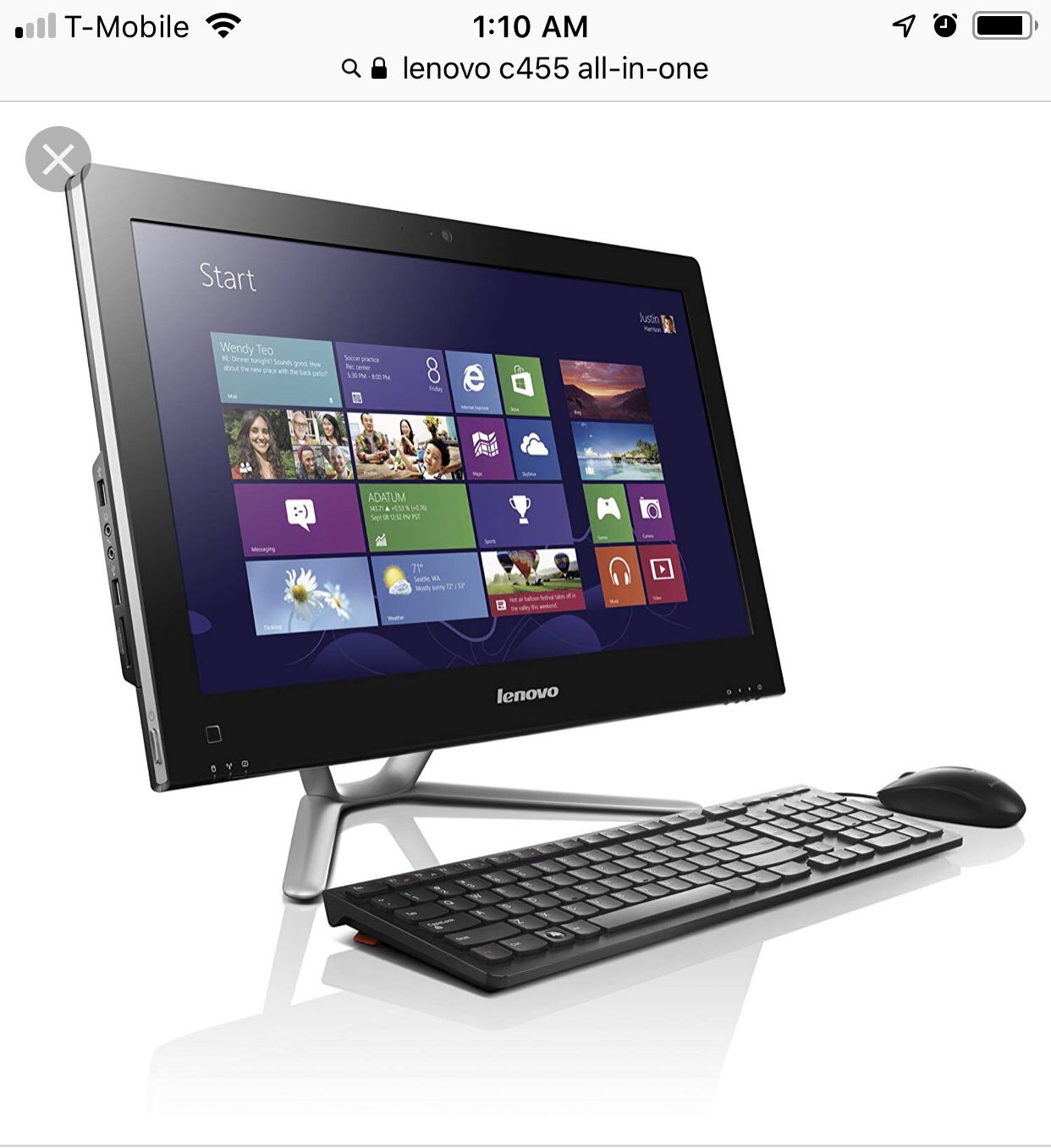 Lenovo all-in-one desktop